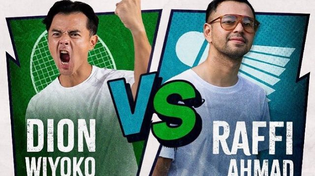 Duel Raffi Ahmad dan Dion Wiyoko di Turnamen Olahraga Selebriti Indonesia. /Instagram @vidio.com